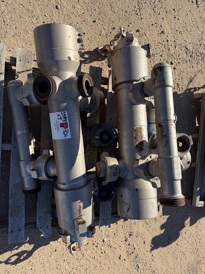 Used (3) MULTI-SIZE SINGLE PLUG CEMENT HEADS