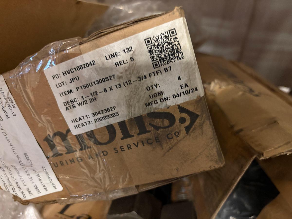 Used (7 pallets) w/ assorted landing flanges, 3” & 4” 1002 weco flanges, & unused 1-8x7 & 1-1/2-8x13 stud bolts