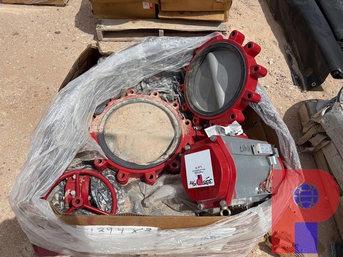 Used (4) UNUSED BRAY BUTTERFLY VALVES W/ ACTUATORS, 12” - 13”