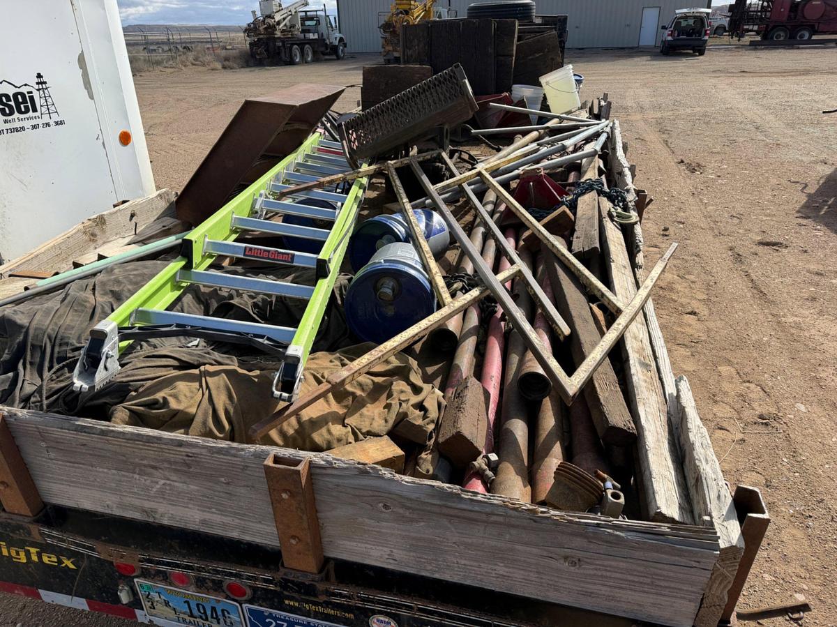 Used 2008 Big Tex 20’ Flatbed Trl. W/ well service rig parts