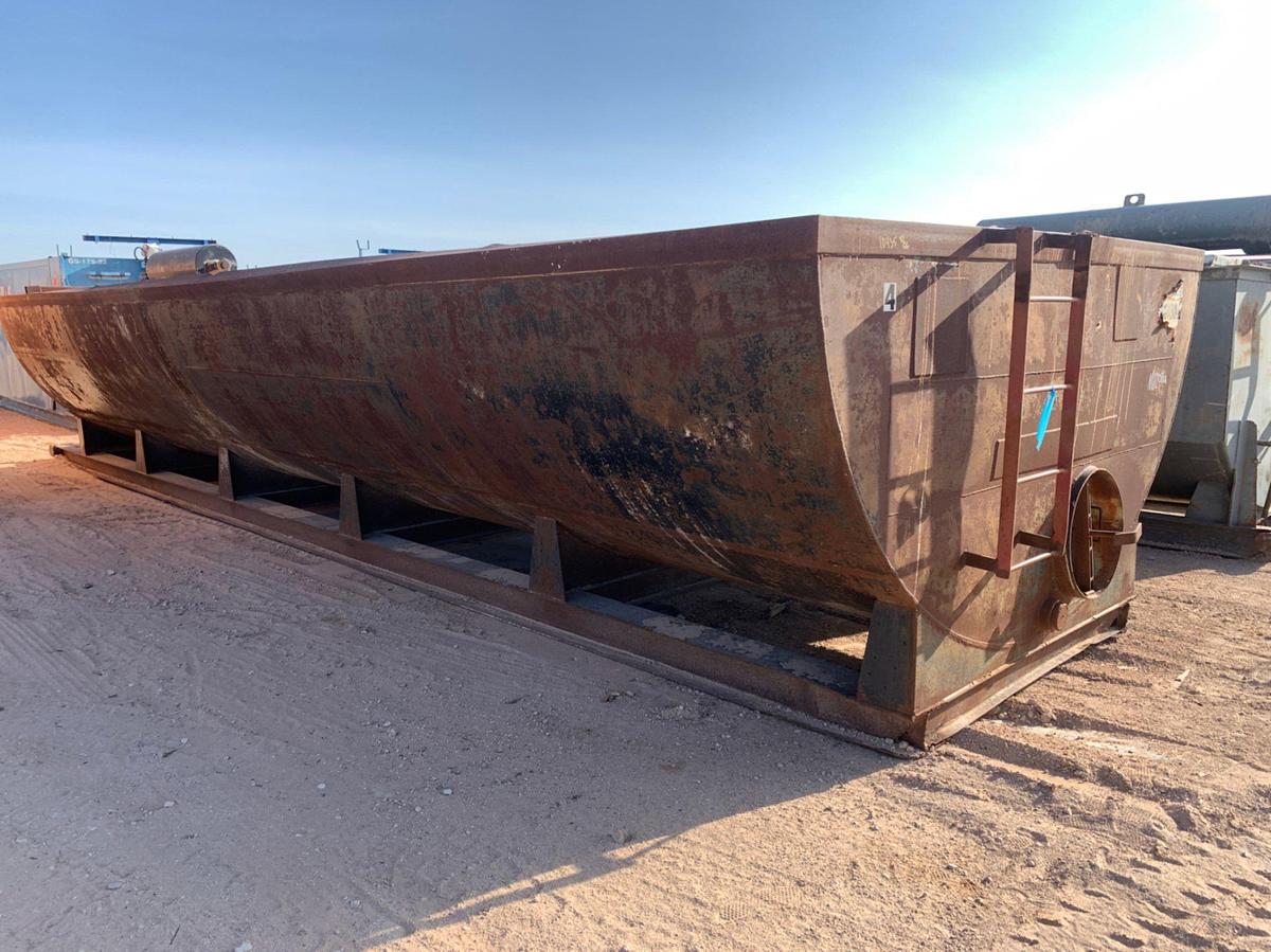 Used 38’L x 11’ W x 6’T 558bbl Round Bottom Open Top Tank