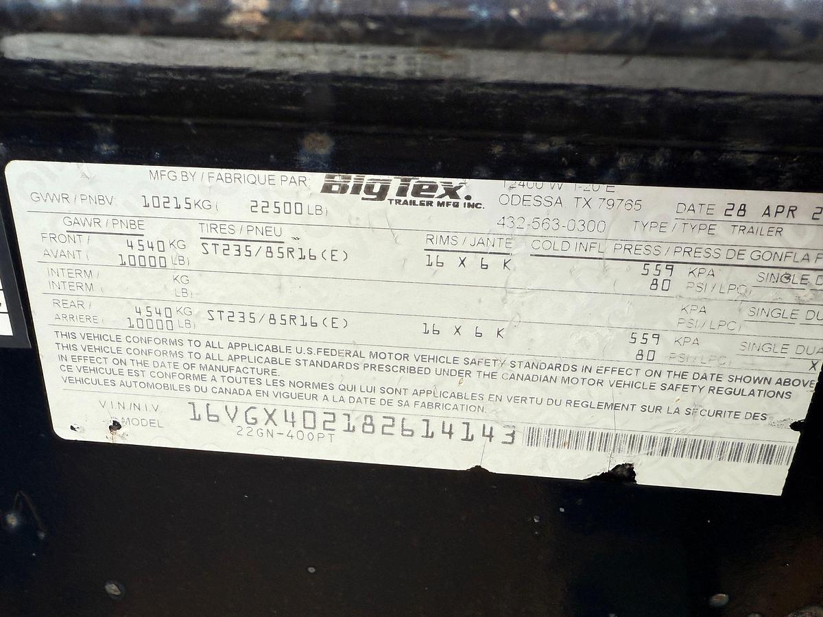 Used 2008 BIG TEX 22GN-40' FLATBED GOOSENECK T/A TRAILER