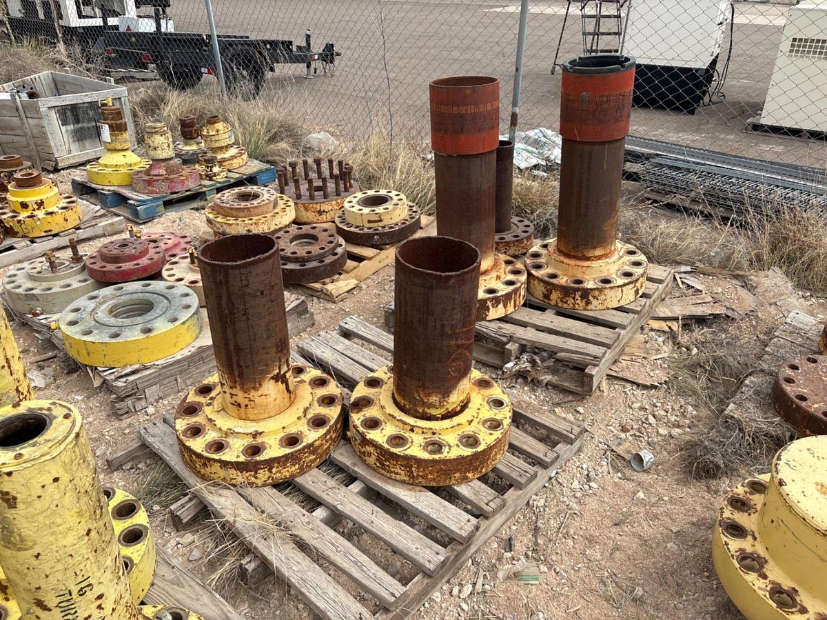 Used (10 pallets) assorted frac valve bonnet flanges/parts, casing landing flanges, & DSAs