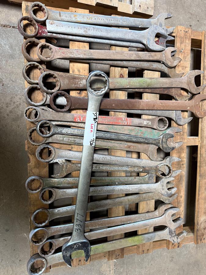 Used (3) PALLETS OF (90+) 7/8” THRU 2-1/4” END WRENCHES