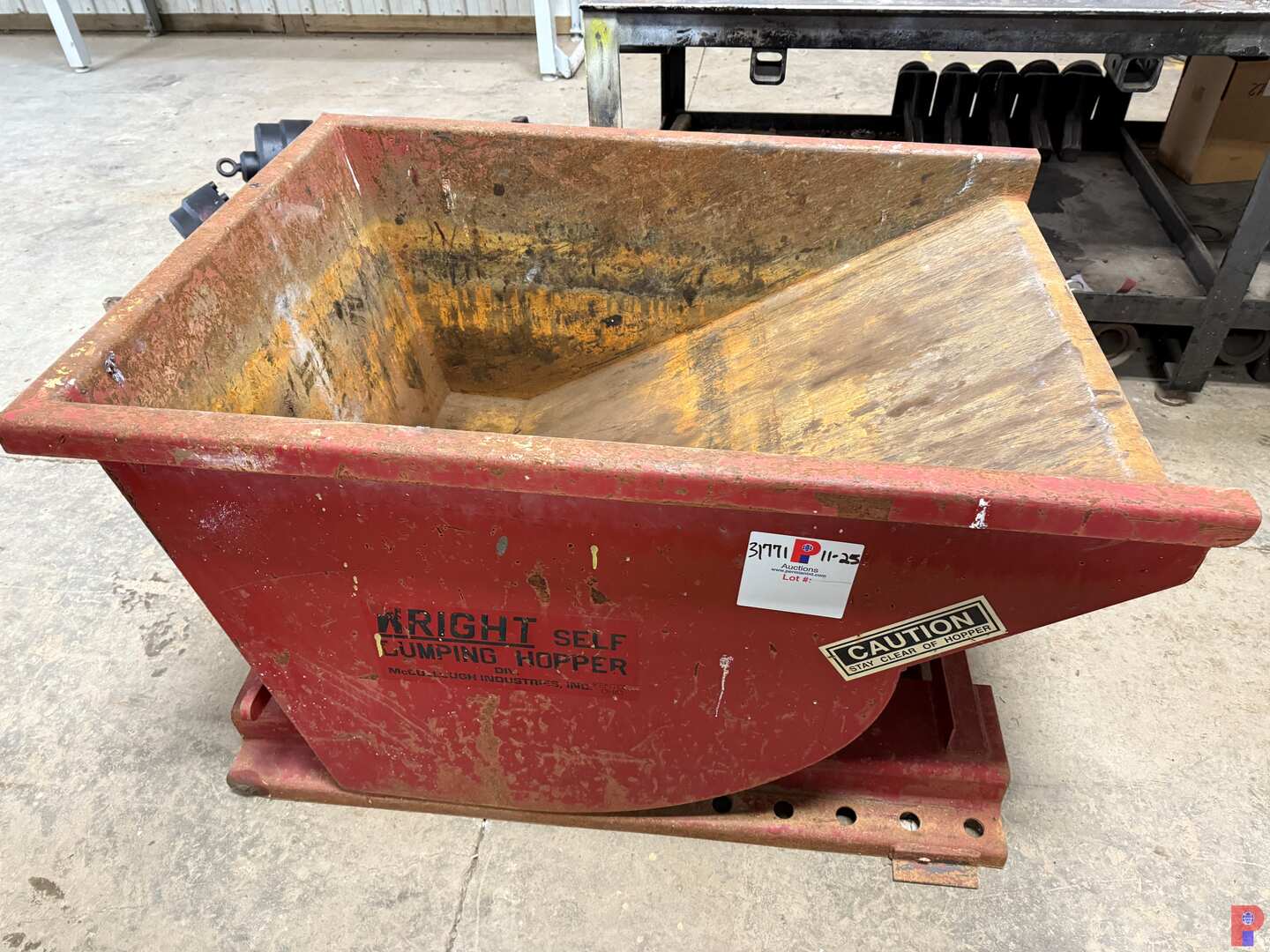 Used WRIGHT SELF DUMPING HOPPER W/ FORK POCKETS