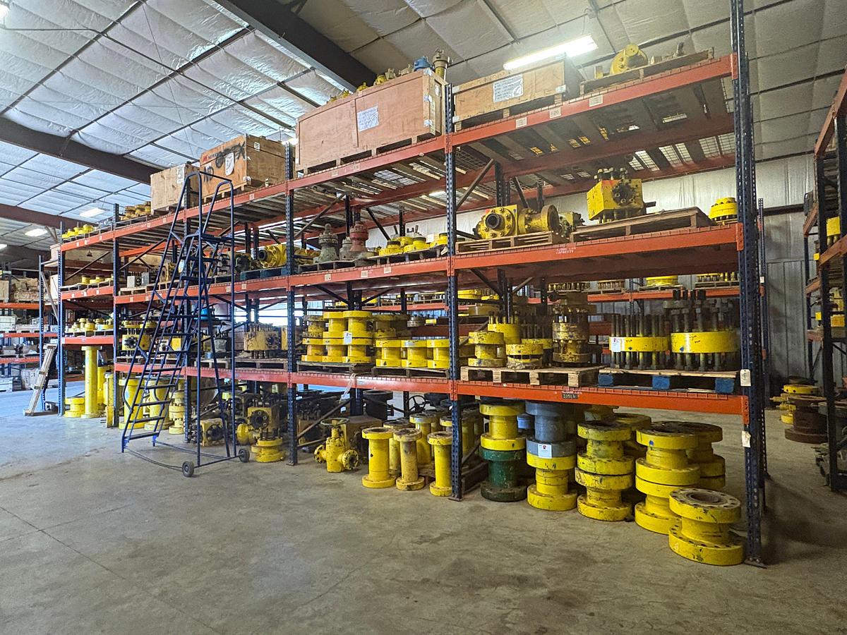 Used 42.5’ x 4’ x 14’ pallet rack shelving