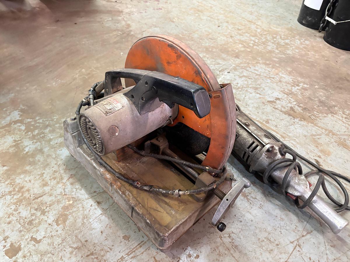 Used Ridgid 700 portable pipe threading machine & makita 2414 portable cut-off saw