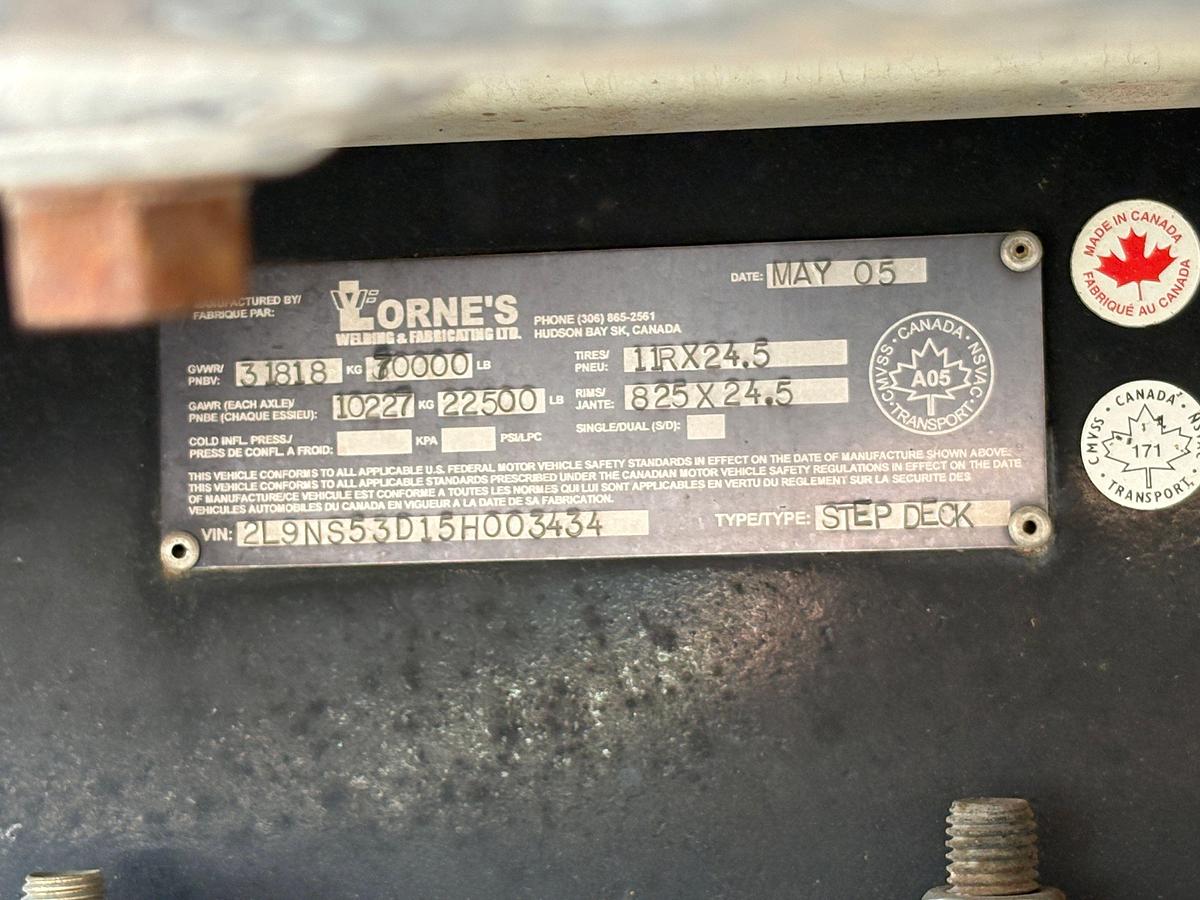 Used 2005 LORNE’S 3-AXLE CS&P QUINTAPLEX NITROGEN PUMP TRAILER