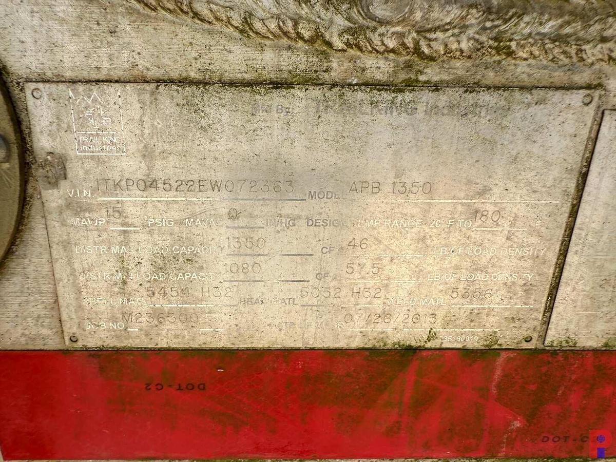 Used 2014 TRAIL KING 1350 CF T/A SELF-CONTAINED DRY BULK CEMENT TRAILER