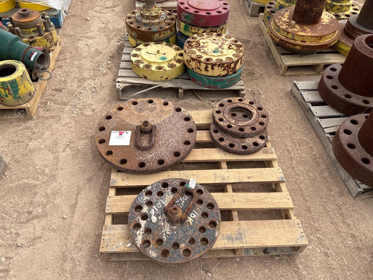 Used (8 pallets) assorted blind flanges, lift flanges, & landing flanges
