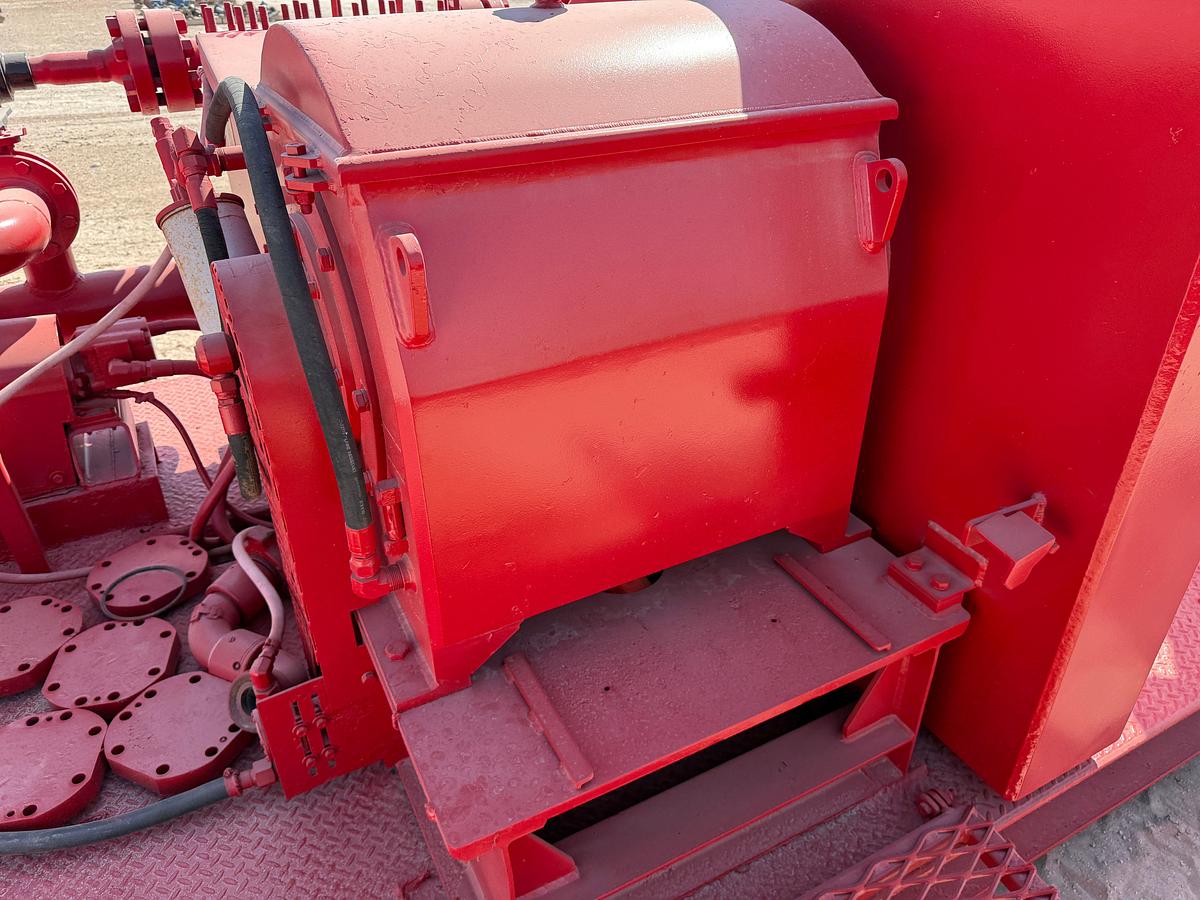Used Tulsa triplex TT-560 triplex pump unit, skidded
