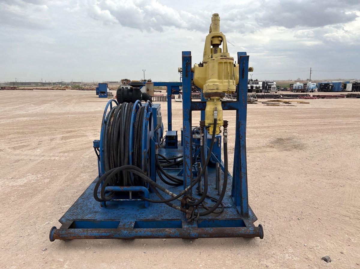 Used 85 TON HYDRAULIC POWER SWIVEL UNIT, SKIDDED