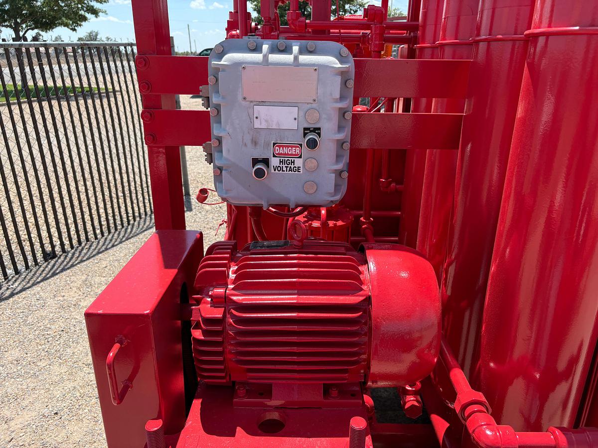 Used Texas west 5-station closing unit, skidded