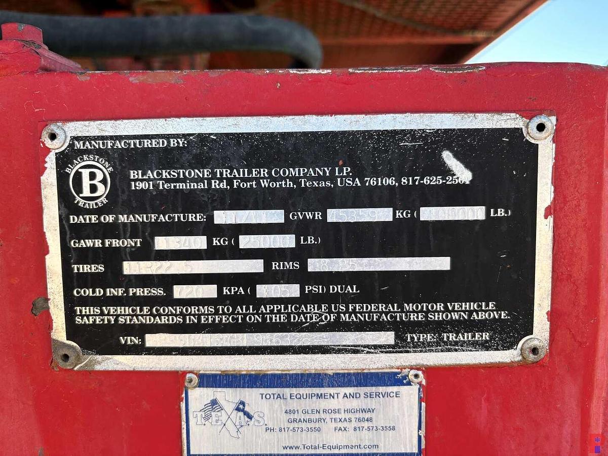 Used 2011 BLACKSTONE TRAILER MFG 3-AXLE FRAC PUMP TRAILER