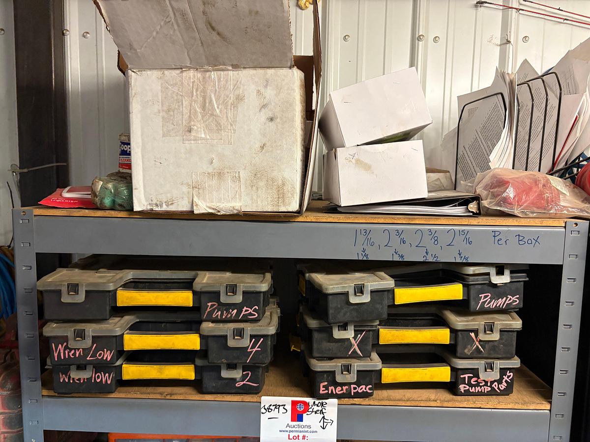 Used 3’ x 1.5’ x 6’ shelving & 3’ x 1.5’ x 6’ supply cabinet w/ contents