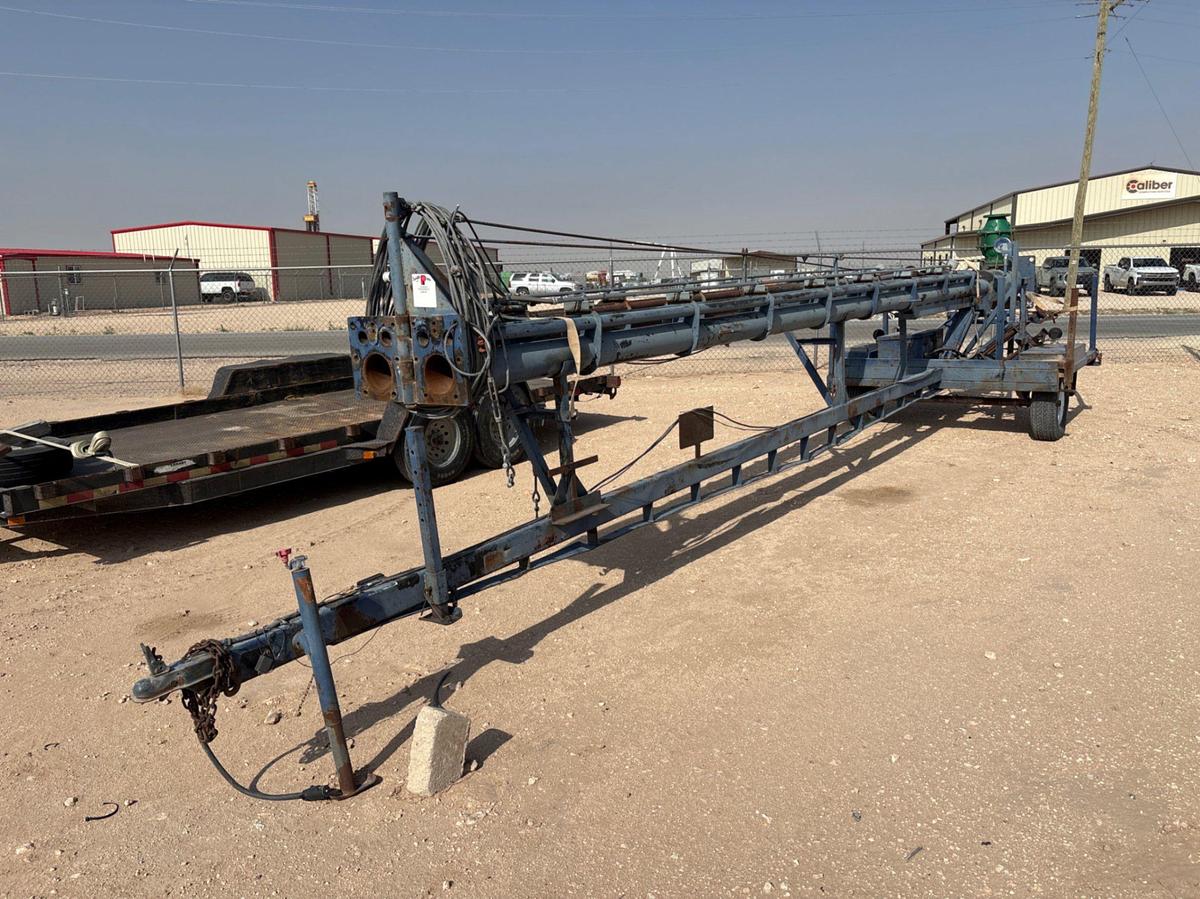 Used 6”DIA x 60’H s/a bumper pull portable flare trailer