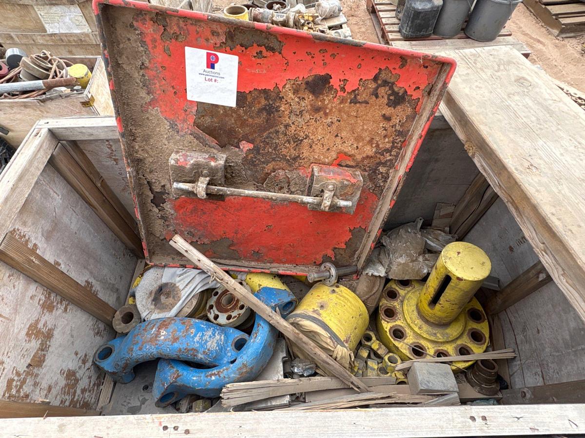 Used (10 pallets) of valve bonnet flanges, blind flanges, 2-1/16” gate valves, etc.