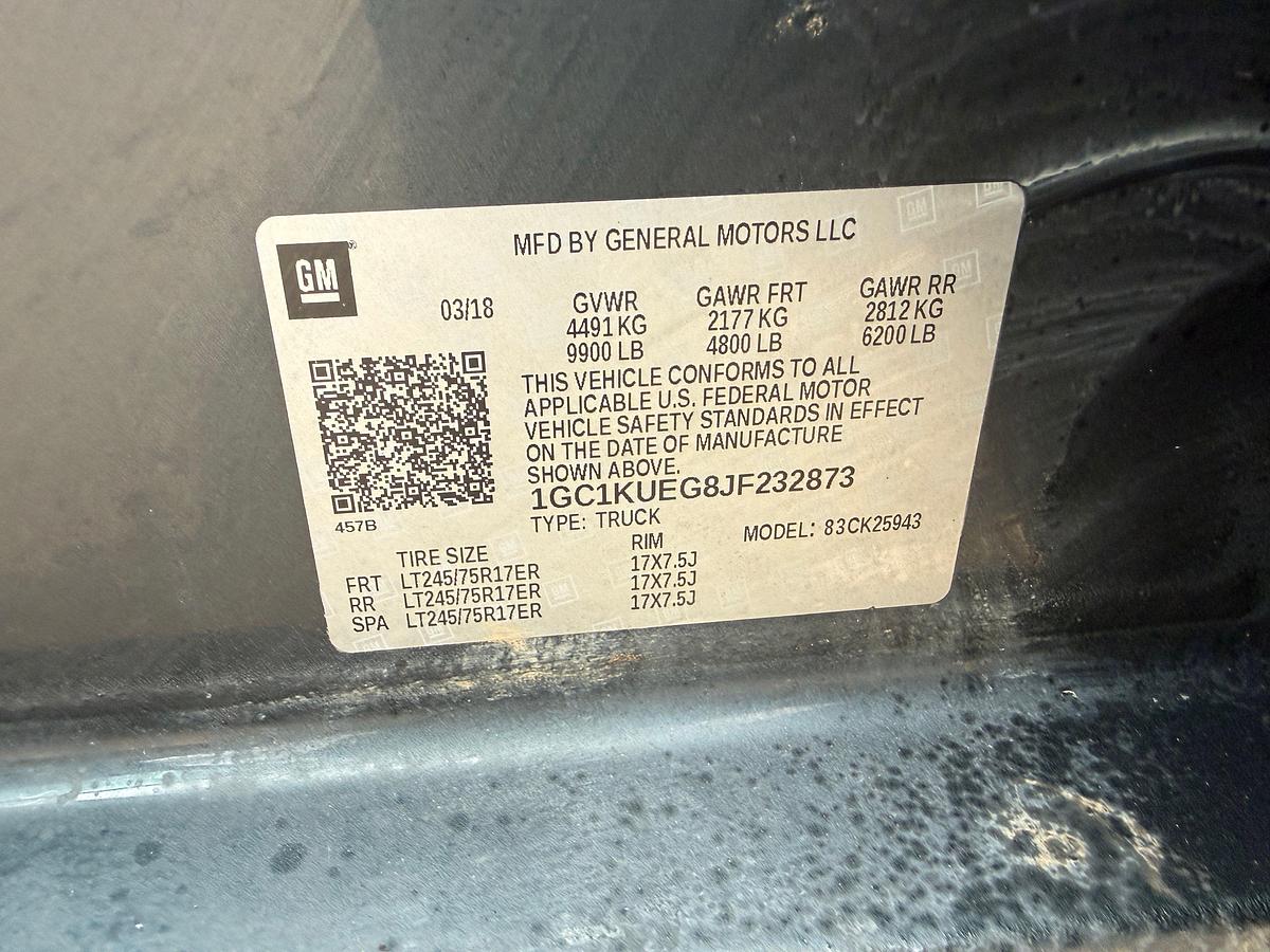 Used 2018 CHEVROLET SILVERADO 2500HD 4X4 CREW CAB PICKUP TRUCK