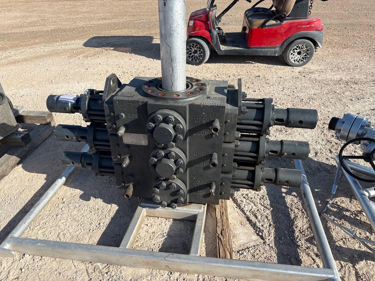 Used Cameron TH8 7” 3K triple hydraulic BOP W/ transport skid