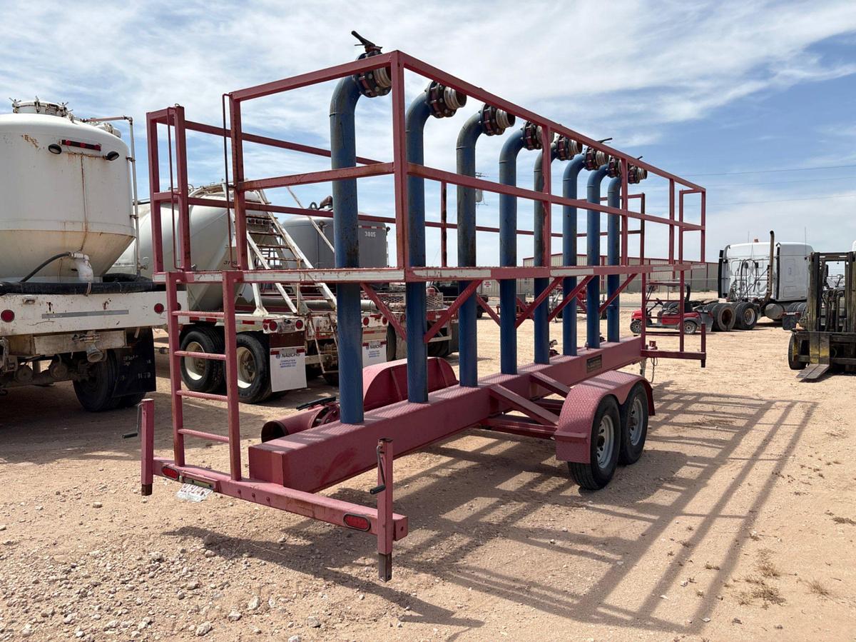 Used 2014 TLR WELDING 24’ X 7’ T/A BUMPER PULL CATWALK MANIFOLD TRAILER