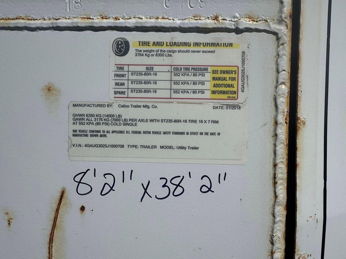 Used 2018 CALICO WIRELINE GUN TRAILER
