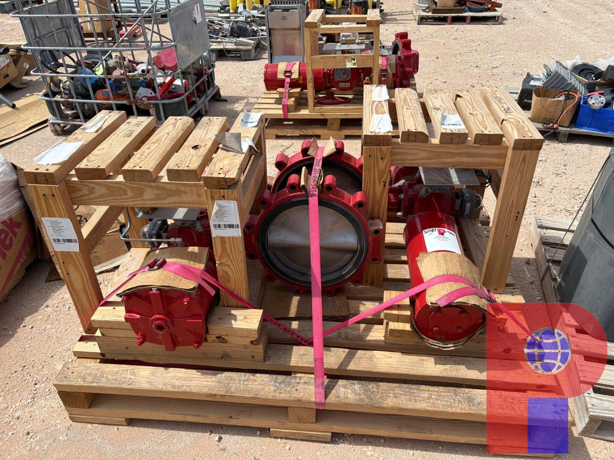 Used (4) 12” 175PSI BUTTERFLY VALVES W/ BRAY ACTUATORS