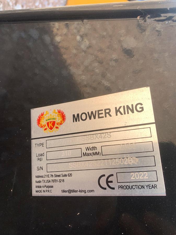 Used Hydraulic Skid Steer Mower King Attachment