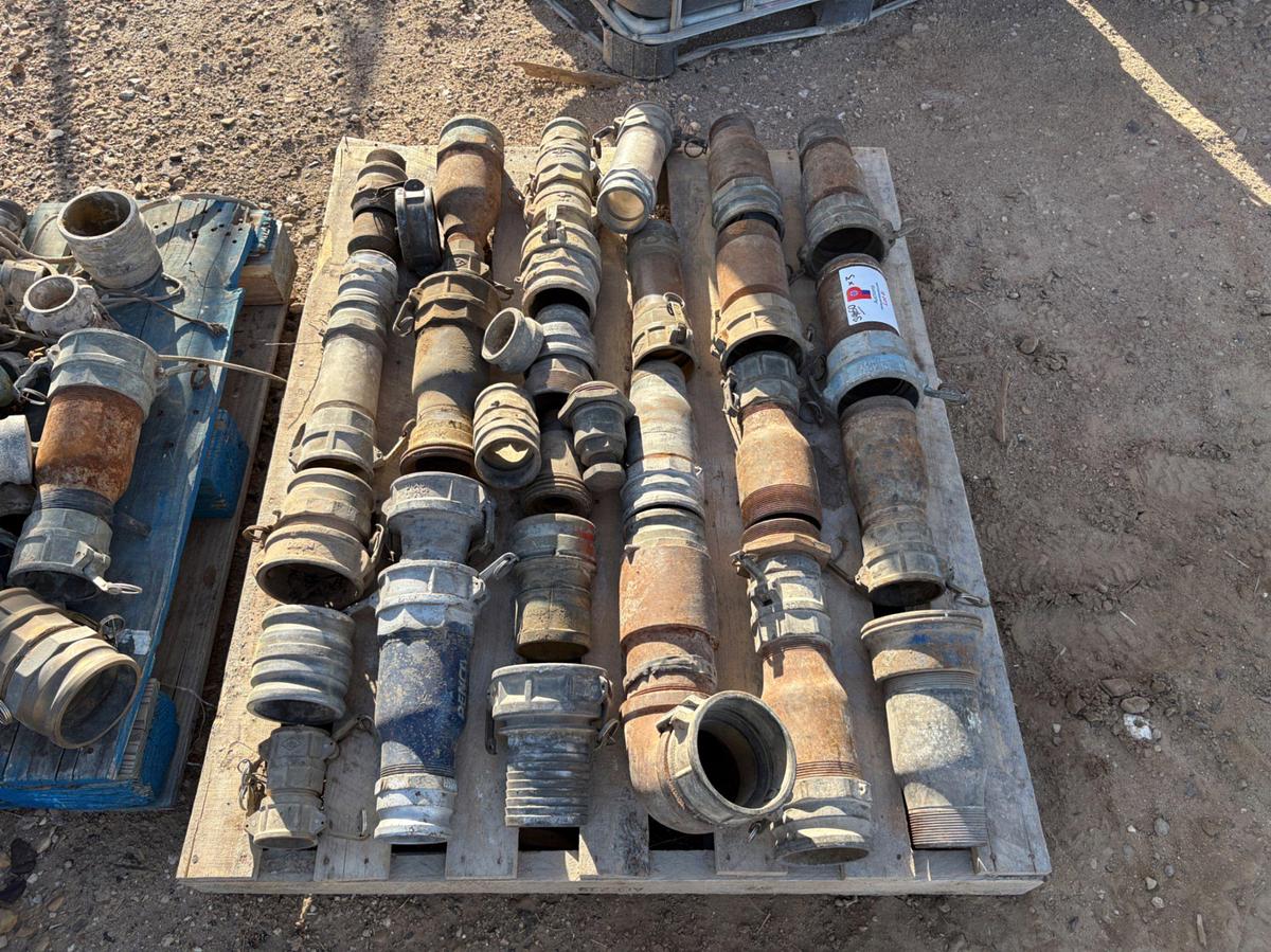 Used (3 pallets) assorted swages, hose couplers, & pipe nipples