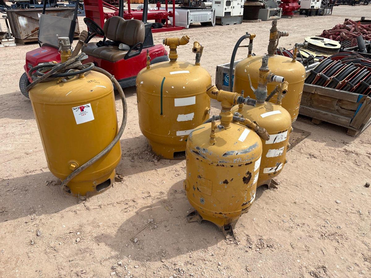 Used (5) assorted size pneumatic oil tanks