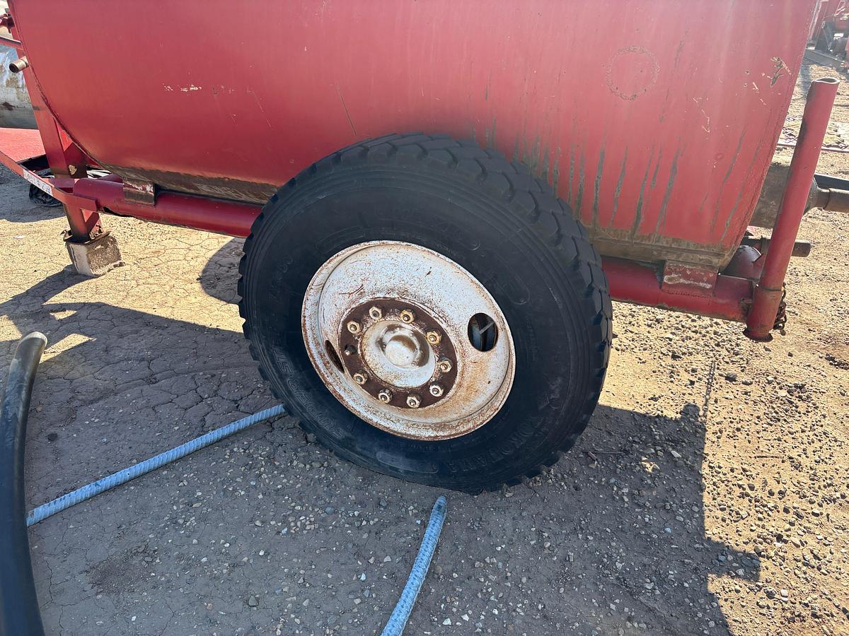 Used 90”L x 60”DIA 1,000 gallon SHOPBUILT s/a bumper pull fluid tank trailer