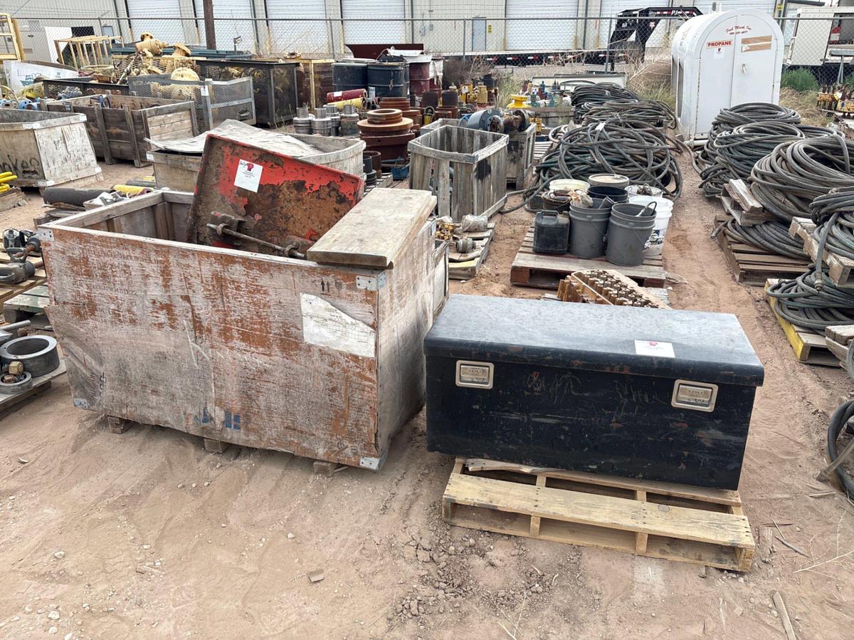 Used (10 pallets) of valve bonnet flanges, blind flanges, 2-1/16” gate valves, etc.