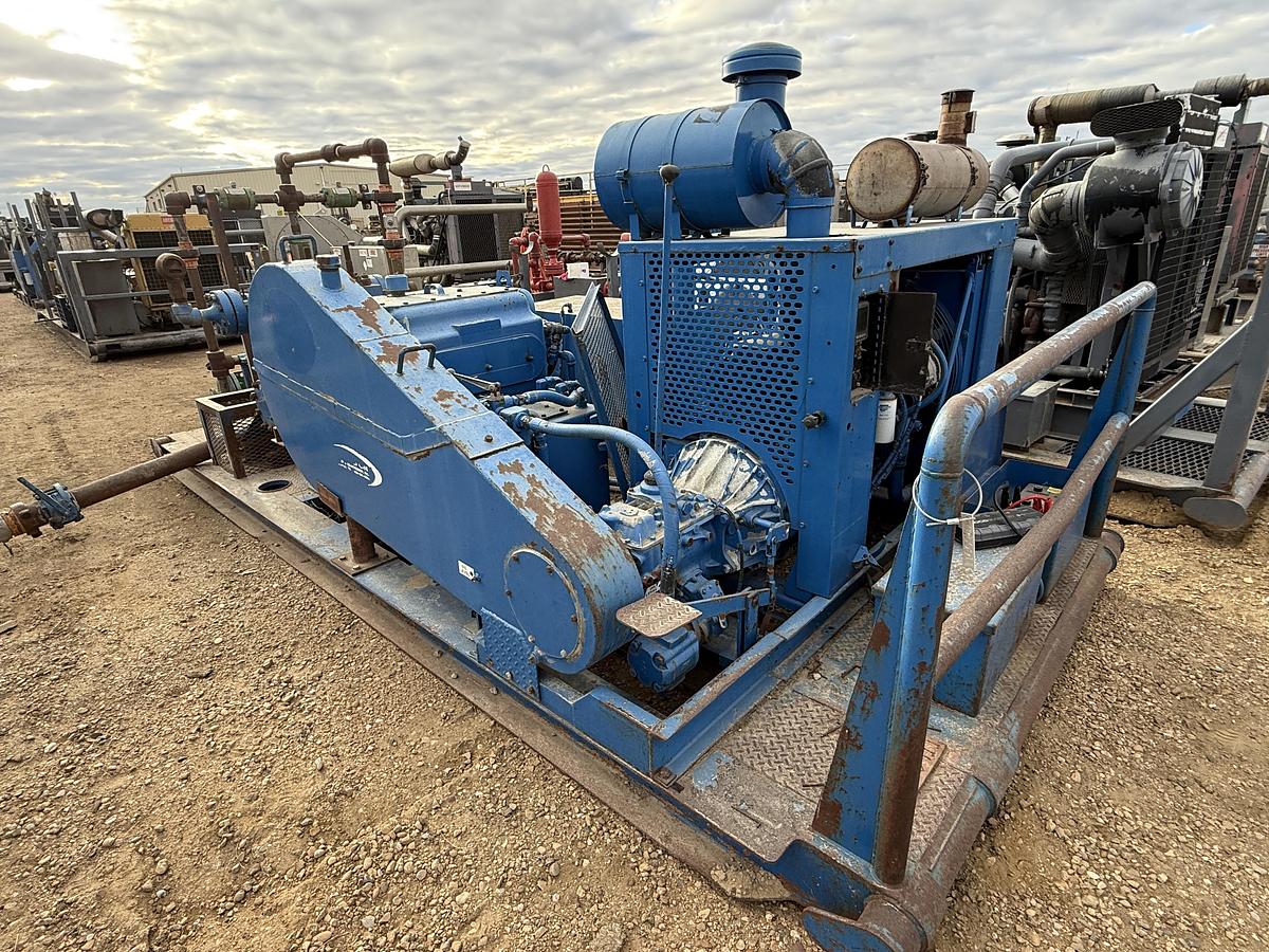 Used GARDNER DENVER TEE 5K WP TRIPLEX WELL SERVICE PUMP, SKIDDED