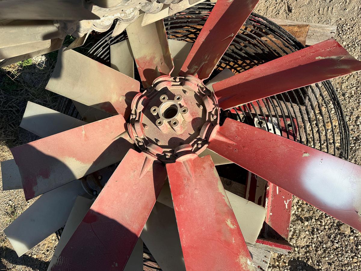 Used PALLET W/ (4) FAN BLADE ASSYM., ENGINE MOUNTS, (1) 51”L X 5”W X 20” H CAC