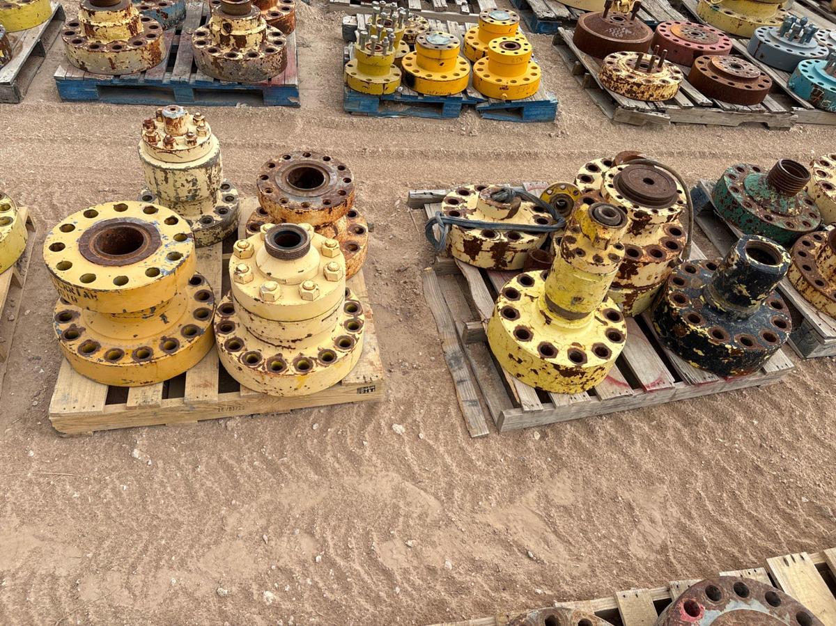 Used (10 pallets) assorted weco flanges, landing flanges, spacer spools, & blind flanges