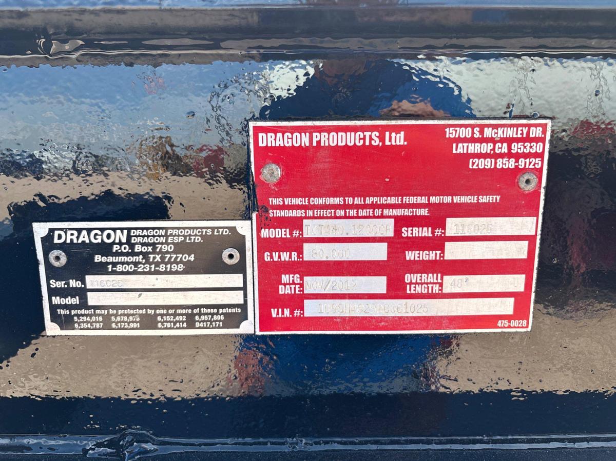 Used 2013 DRAGON PRODUCTS TCT440.120CCR T/A ROLL OFF TRAILER