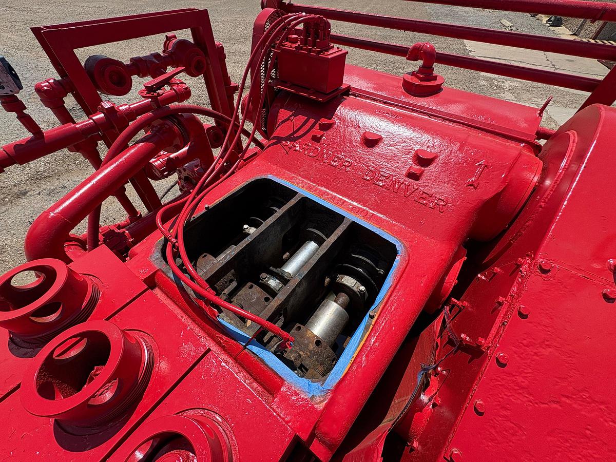 Used Gardner Denver PAH triplex pump mtd on 21’ x 8’ skid