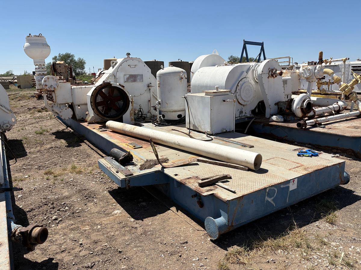 Used Gardner Denver pz9 triplex mud pump, mtd on 35’ x 12’ skid