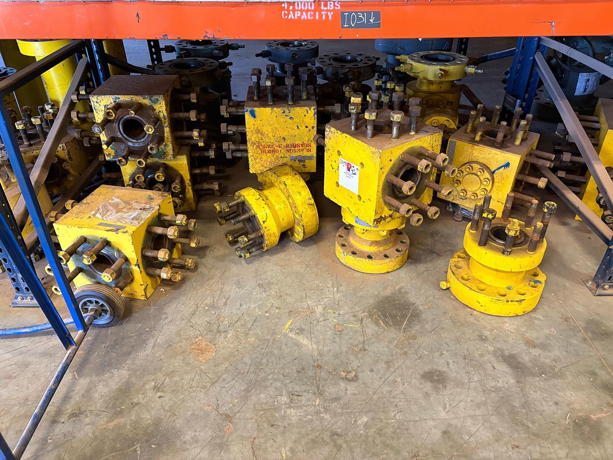 Used (15) assorted size 3 & 4-way fluid crosses, & (2) single stud adapters