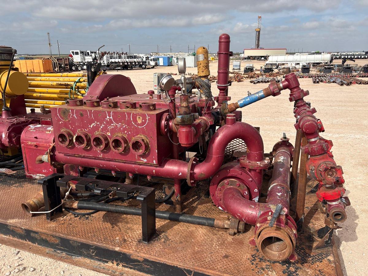 Used Harlow sammons HSJWS-5S Quintaplex pump, skidded