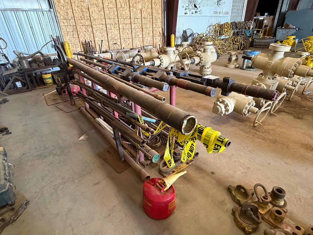 Used 7.5’ x 40” x 40” tool rack w/ Lubricators & Misc. Contents