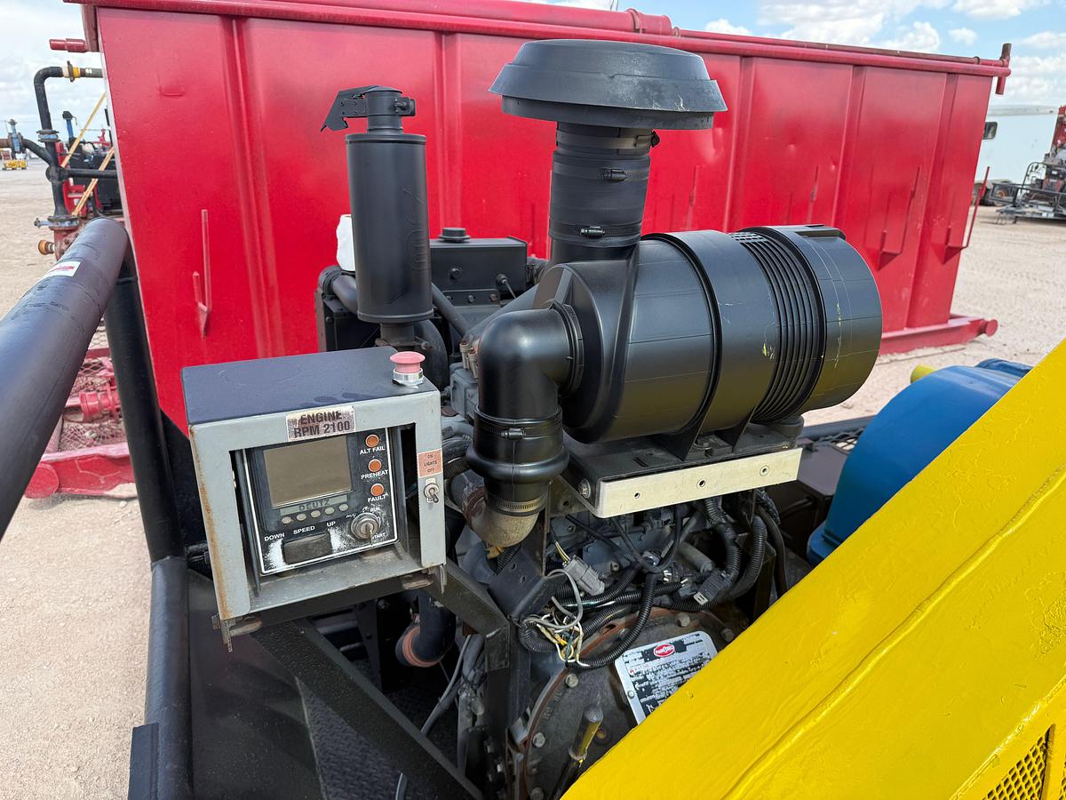 Used GARDNER DENVER FCFXXU 5x8 DUPLEX MUD PUMP P/B DEUTZ 131-HP DIESEL ENGINE SKIDDED