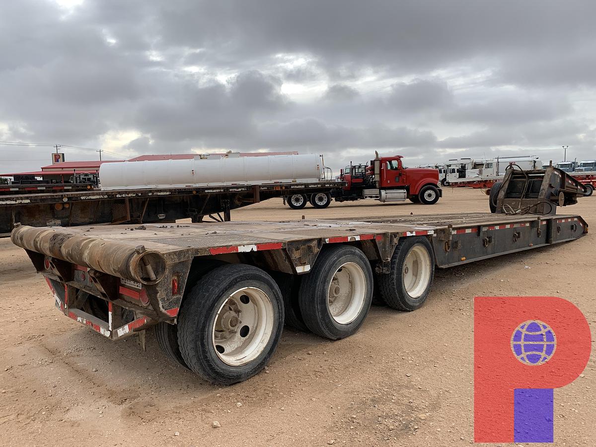 Used 2006 AZTEC 34’ x 96” Lowboy Trailer w/ Rolling Tailboard