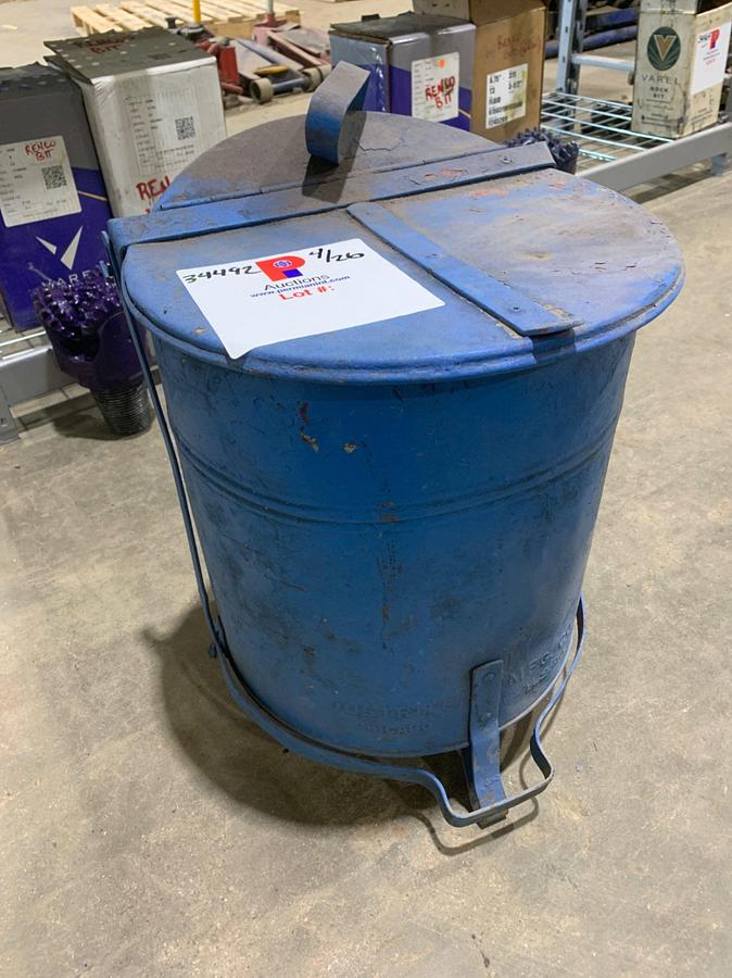 Used JUSTRITE Metal Trash Can