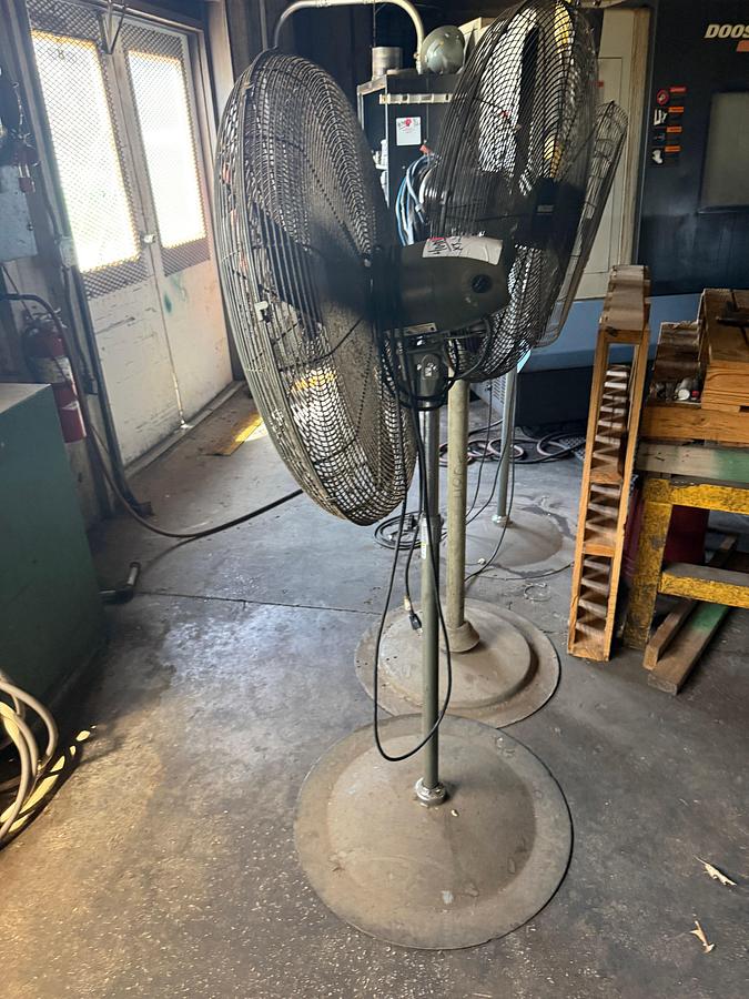 Used (3) GLOBAL 30” PEDESTAL SHOP FANS