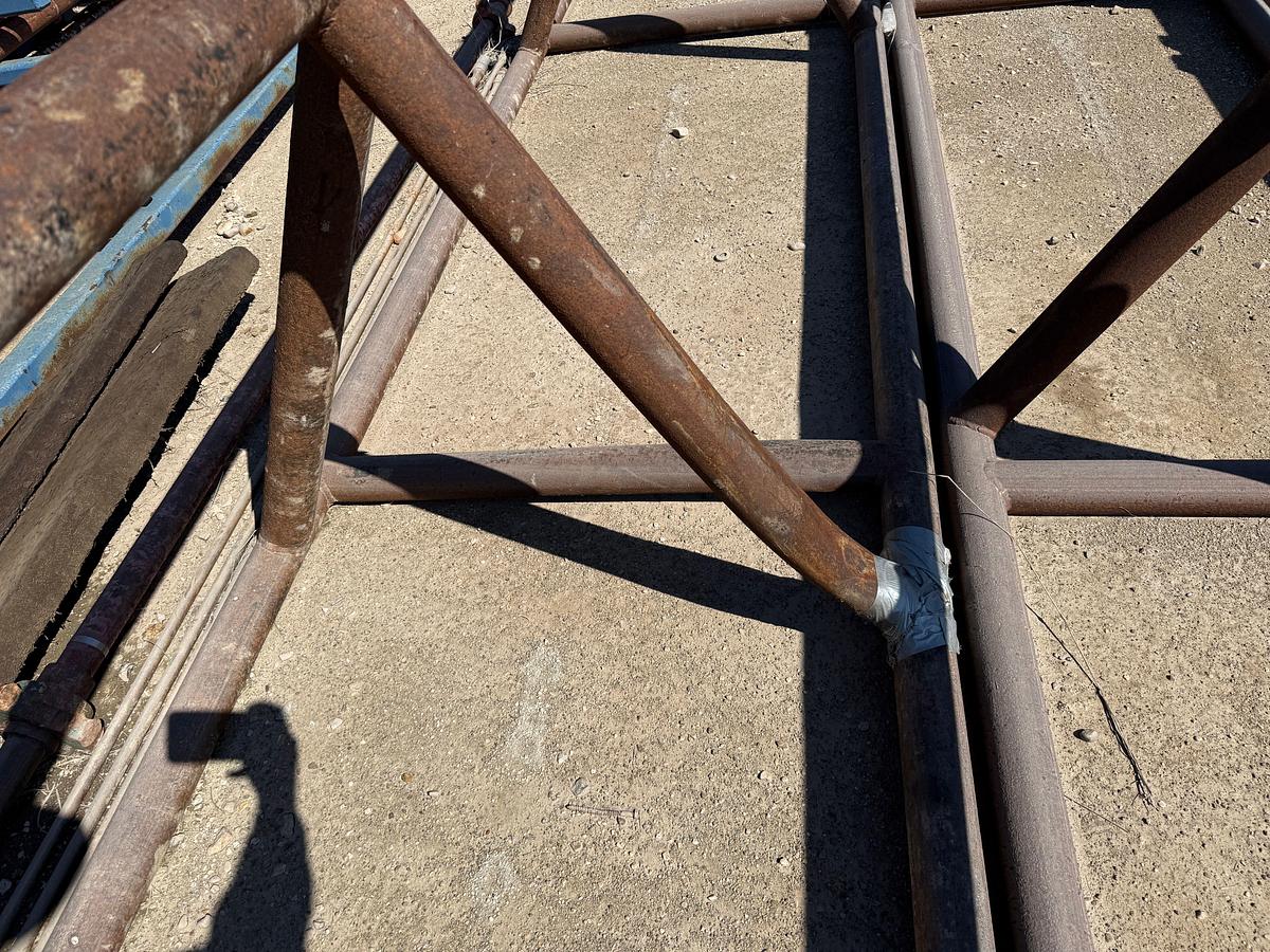 Used (2 X $) (1) 30’L X 36”H & (1) 30’L X 42”H TRIANGULAR PIPE RACKS