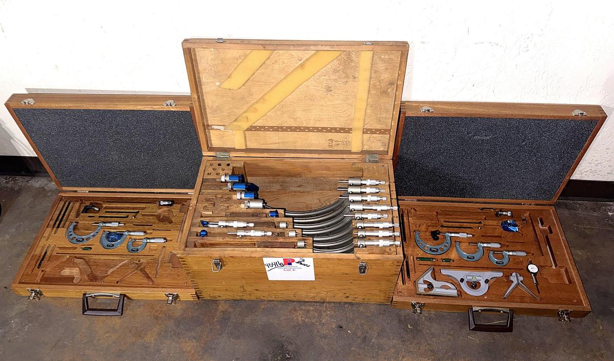 Used SECTION W/ (16) MITUTOYO & CHAUN OD DIAL MICROMETERS