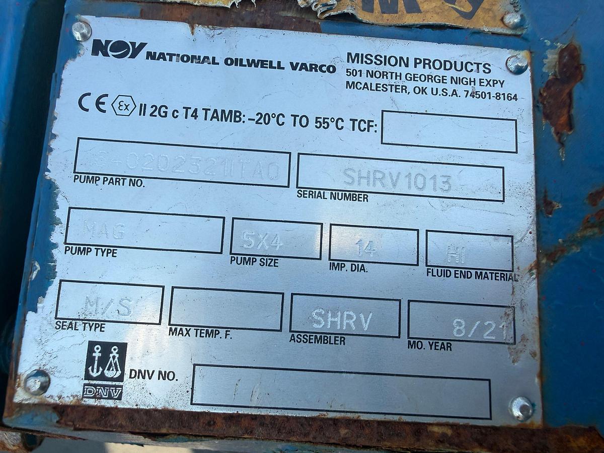 Used MISSION MAGNUM 5x4 CENTRIFUGAL PUMP