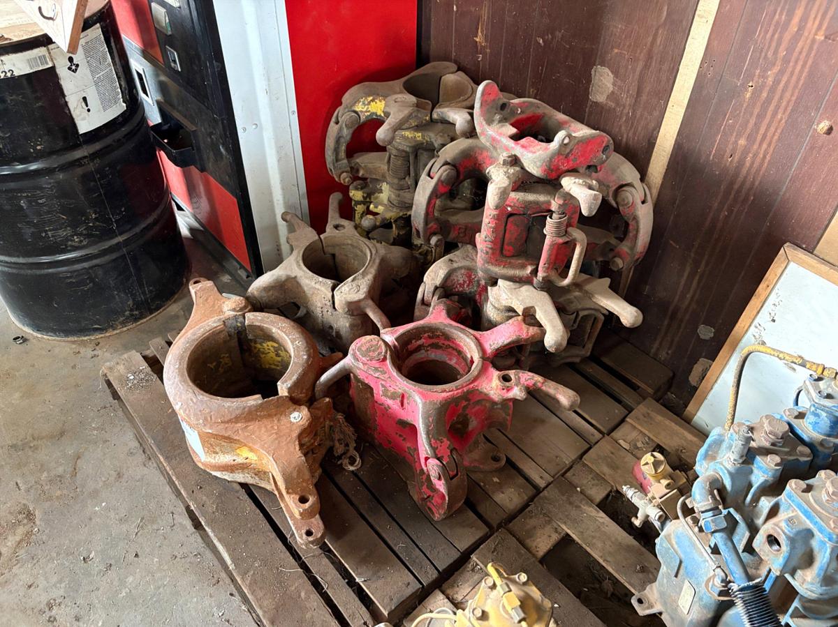 Used (7x$) (6) assorted size 150-ton DP elevators & (1) 8-1/2” side door casing elevator