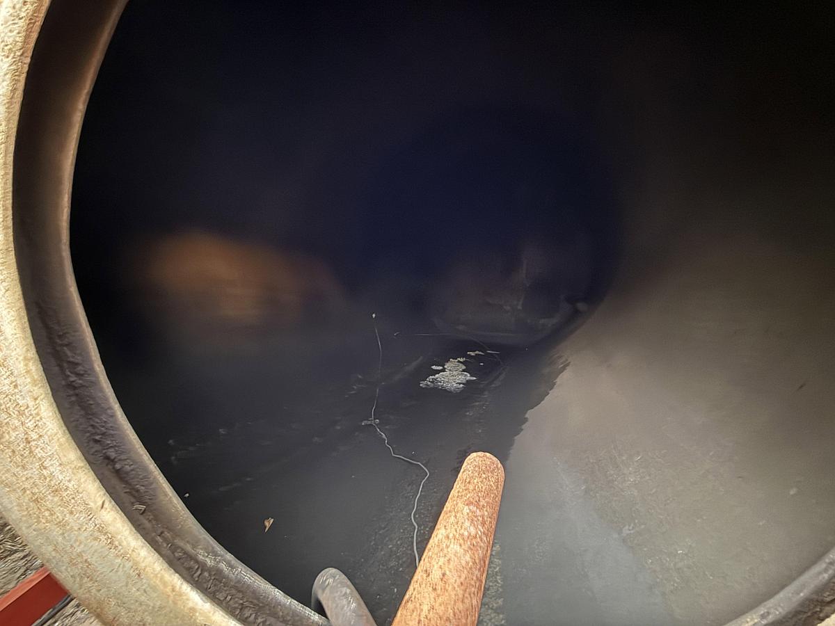 Used 8’ DIA X 13’L 110 BBL FIBERGLASS STORAGE TANK ON S/A BUMPER PULL TRAILER