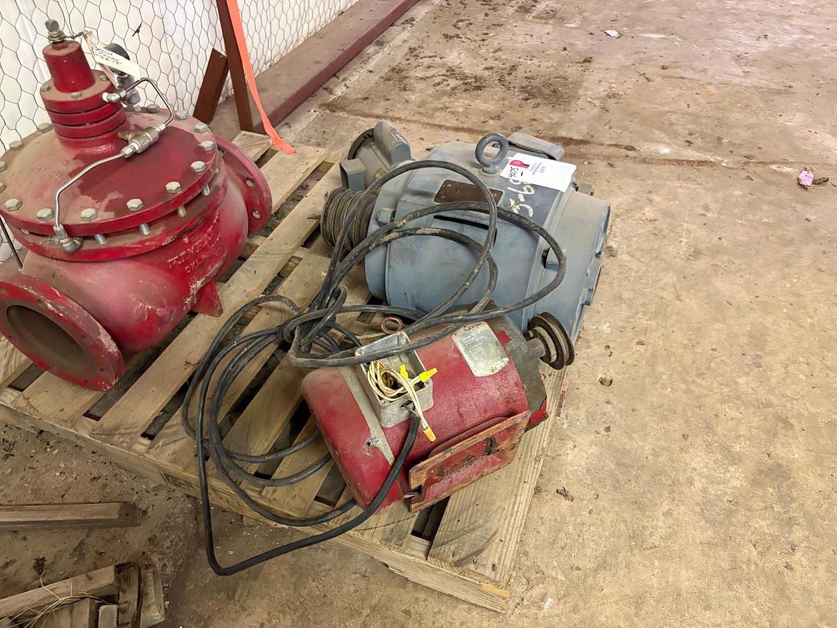 Used Kimray 6” ball valve w/ (3) BALDOR electric motors
